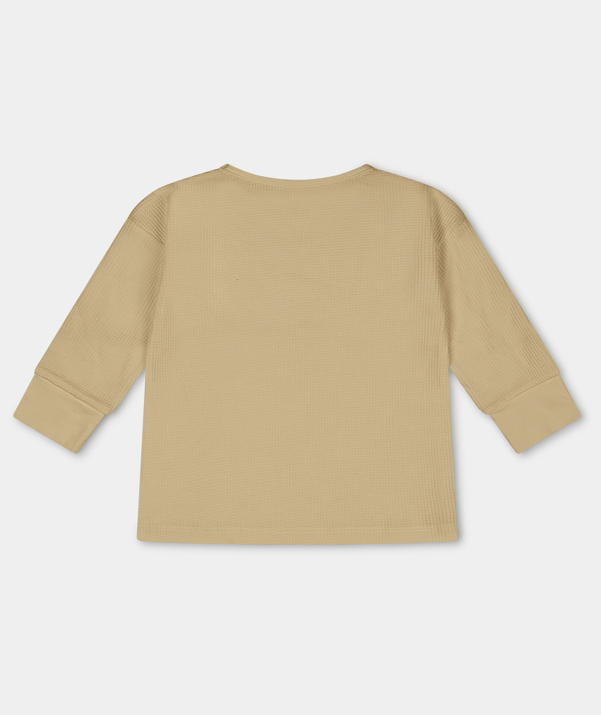 Basic Langarmshirt Creme-weiß