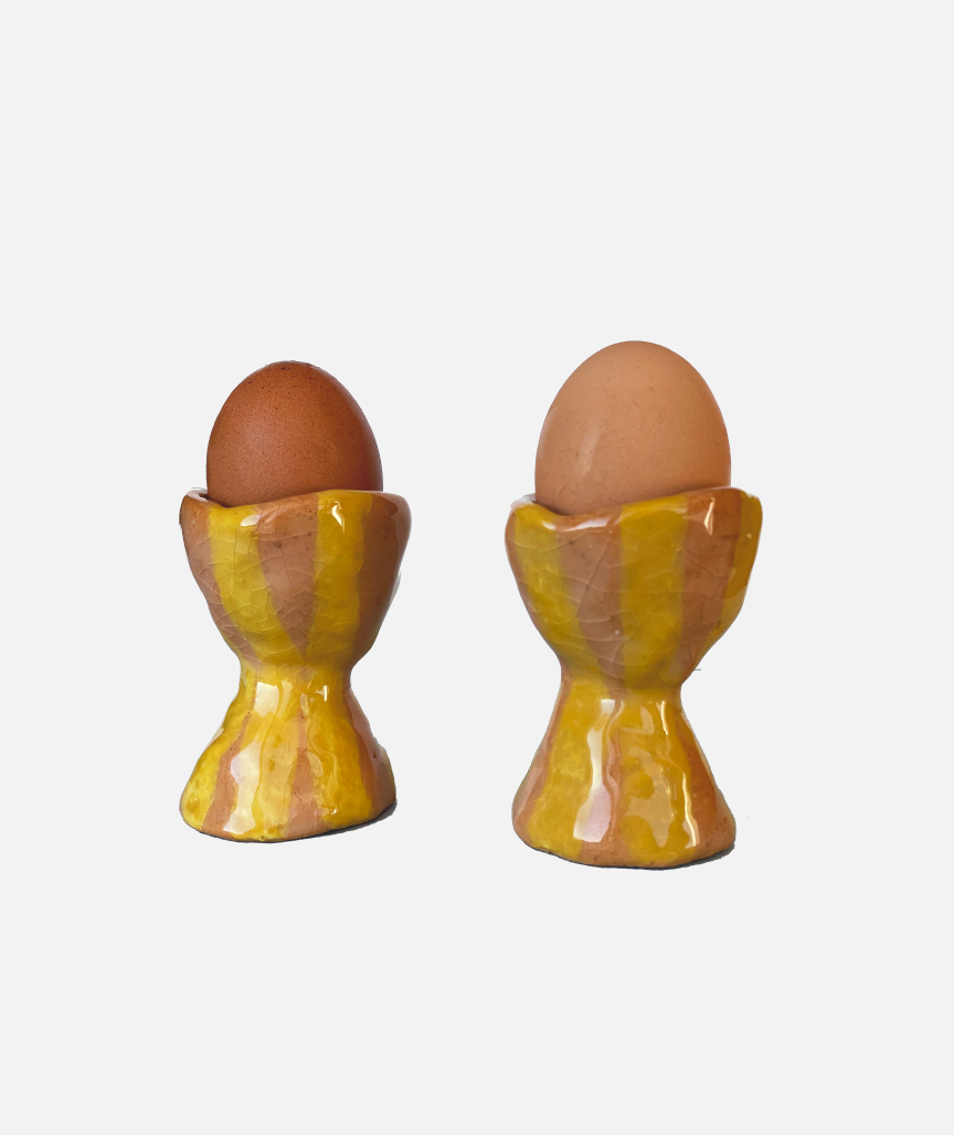 Gelb gestreifter Eierbecher