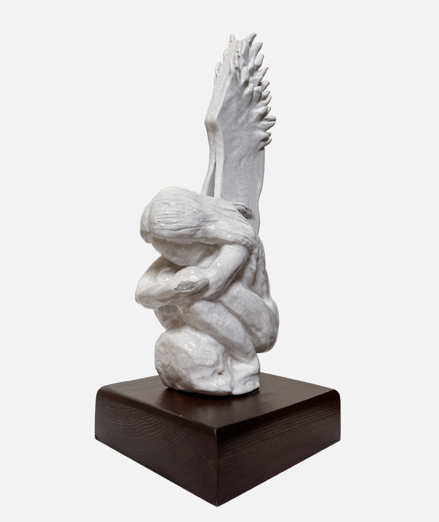 Skulptur Balance in Weiß