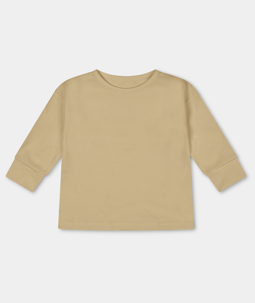 Basic Langarmshirt Creme-weiß