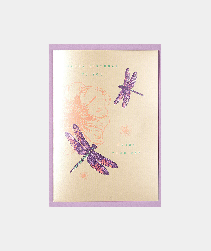 Herzlichen Glückwunsch Libelle - Grußkarte