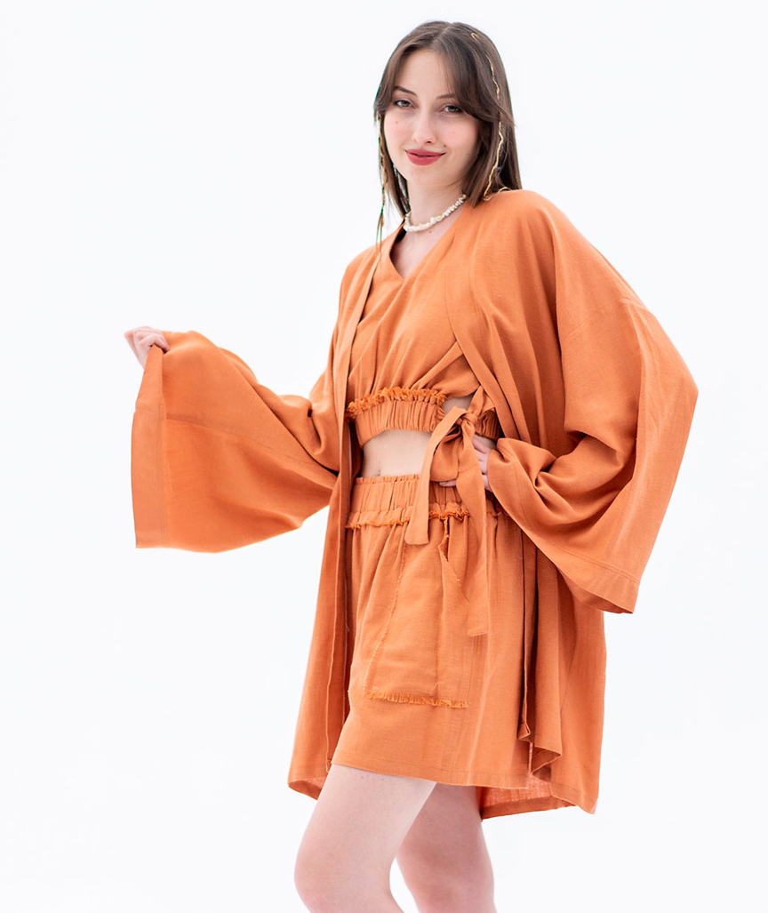 Leinen Kimono Medium