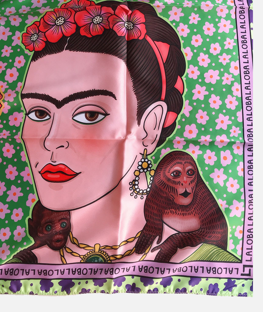 Frida Kahlo Pinker Schal